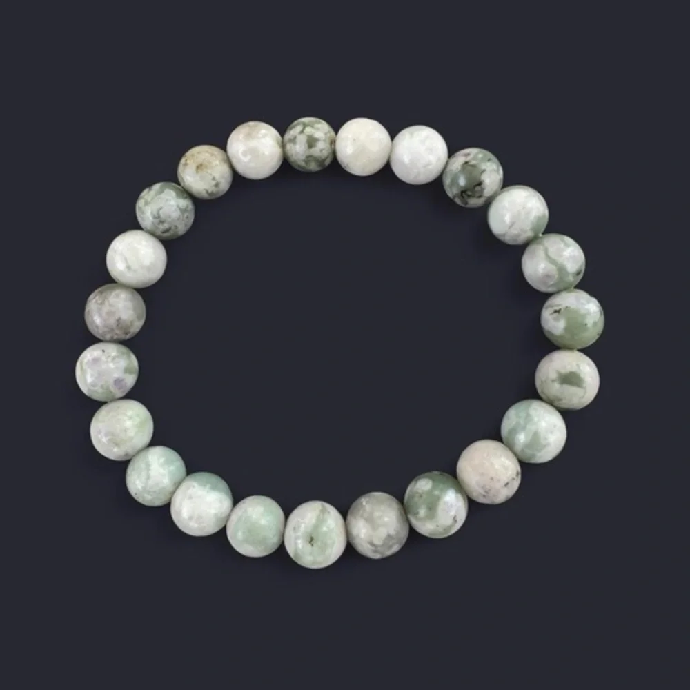 Peace Jade Gemstone Bead Bracelet 8mm